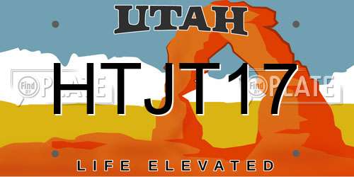 HTJT17 Utah License Plate