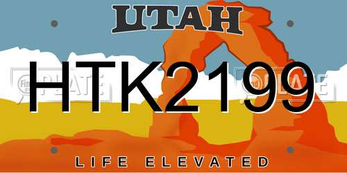 HTK2199 Utah License Plate