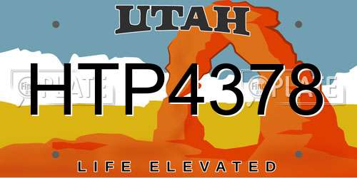 HTP4378 Utah License Plate
