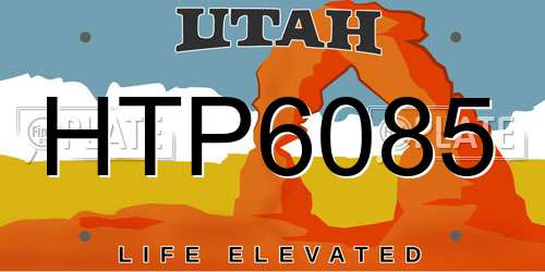HTP6085 Utah License Plate