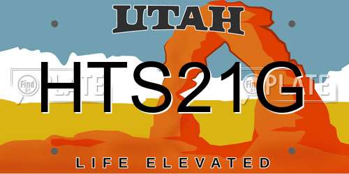 HTS21G Utah License Plate