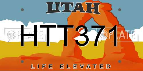 HTT371 Utah License Plate