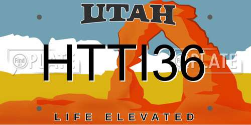 HTTI36 Utah License Plate