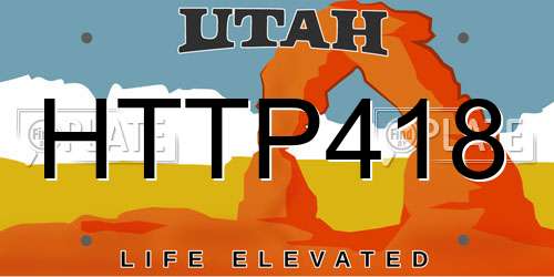 HTTP418 Utah License Plate