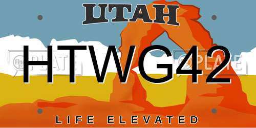 HTWG42 Utah License Plate