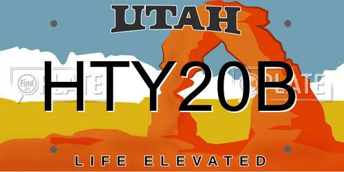 HTY20B Utah License Plate