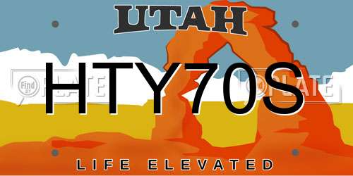 HTY70S Utah License Plate