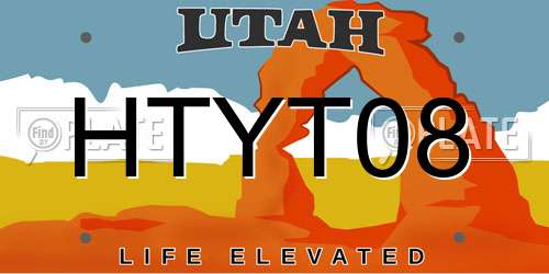 HTYT08 Utah License Plate