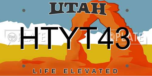 HTYT43 Utah License Plate