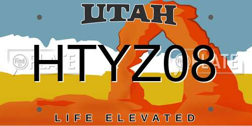 HTYZ08 Utah License Plate