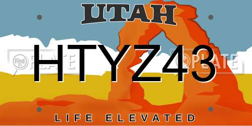 HTYZ43 Utah License Plate