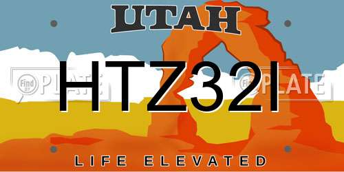HTZ32I Utah License Plate
