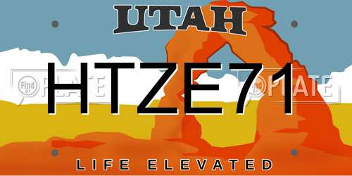 HTZE71 Utah License Plate