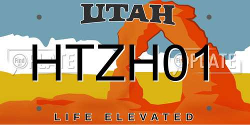 HTZH01 Utah License Plate