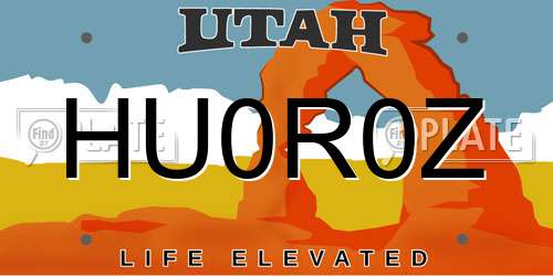 HU0R0Z Utah License Plate