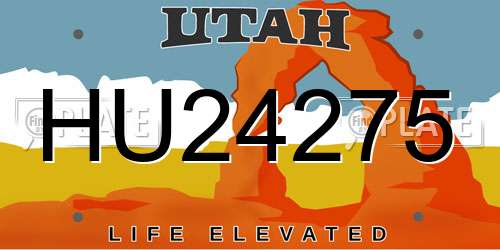 HU24275 Utah License Plate