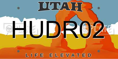 HUDR02 Utah License Plate
