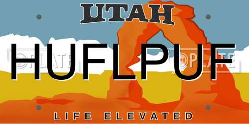 HUFLPUF Utah License Plate