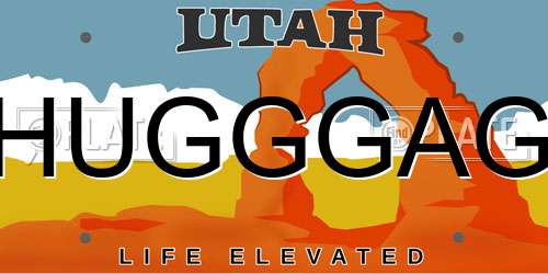 HUGGGAG Utah License Plate