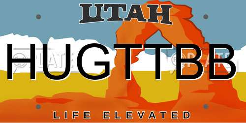 HUGTTBB Utah License Plate