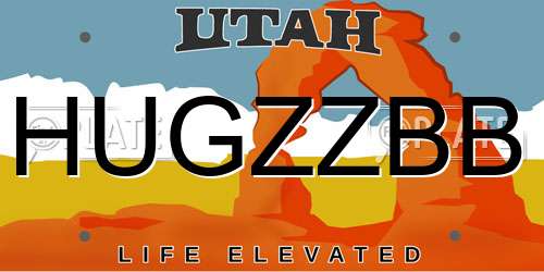 HUGZZBB Utah License Plate