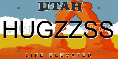 HUGZZSS Utah License Plate