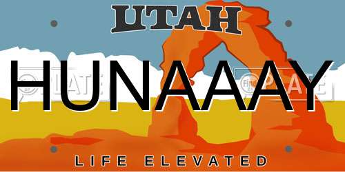 HUNAAAY Utah License Plate