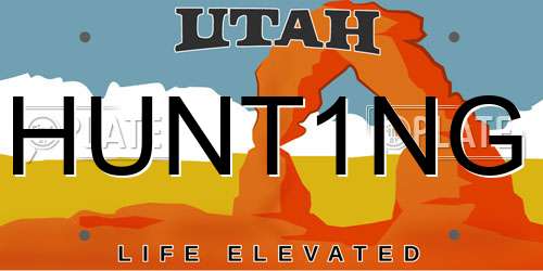 HUNT1NG Utah License Plate