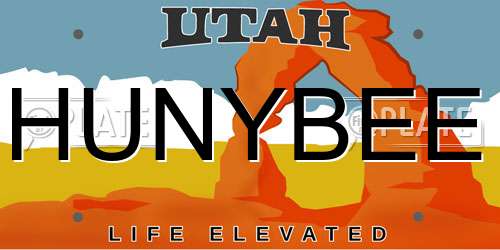 HUNYBEE Utah License Plate