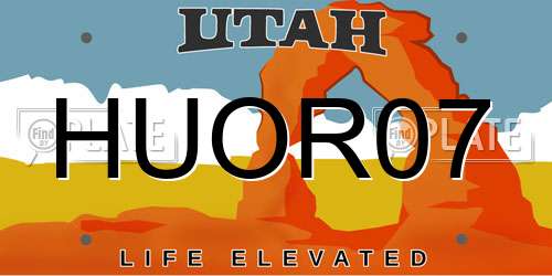 HUOR07 Utah License Plate