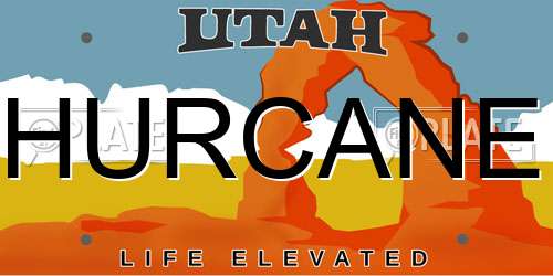 HURCANE Utah License Plate