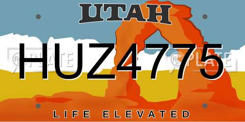 HUZ4775 Utah License Plate