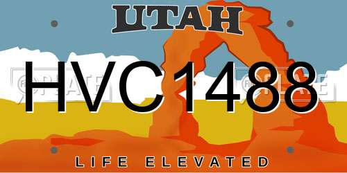 HVC1488 Utah License Plate