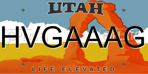 HVGAAAG Utah License Plate