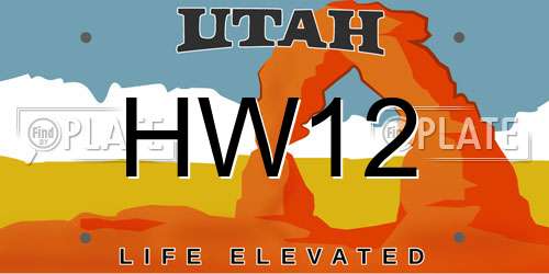HW12 Utah License Plate