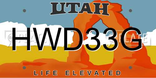 HWD33G Utah License Plate