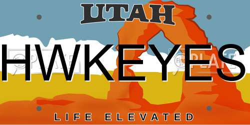 HWKEYES Utah License Plate