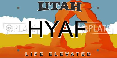 HYAF Utah License Plate