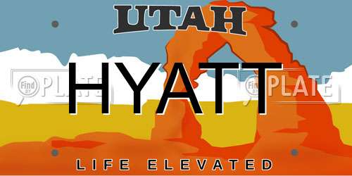 HYATT Utah License Plate