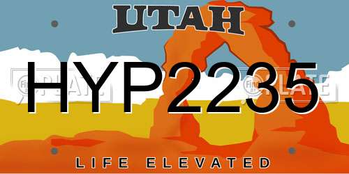 HYP2235 Utah License Plate