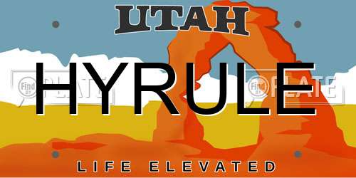 HYRULE Utah License Plate