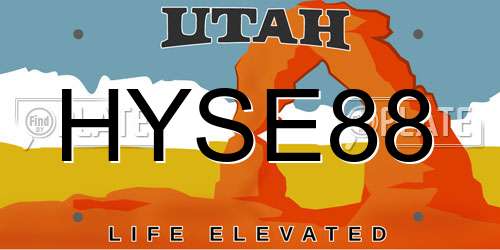 HYSE88 Utah License Plate