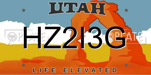 HZ2I3G Utah License Plate