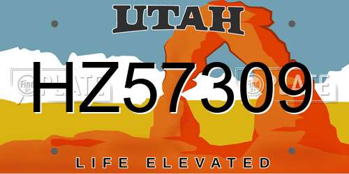 HZ57309 Utah License Plate