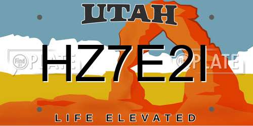 HZ7E2I Utah License Plate
