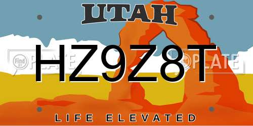 HZ9Z8T Utah License Plate