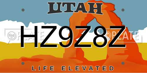 HZ9Z8Z Utah License Plate