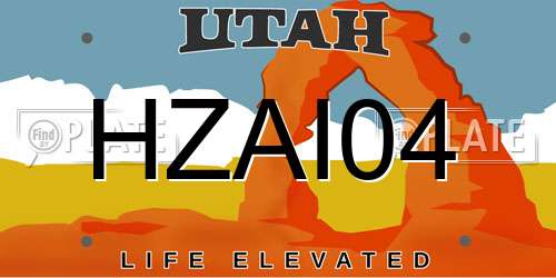 HZAI04 Utah License Plate