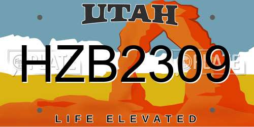 HZB2309 Utah License Plate
