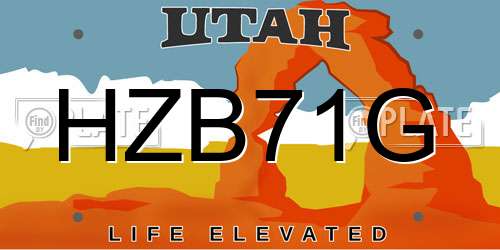 HZB71G Utah License Plate